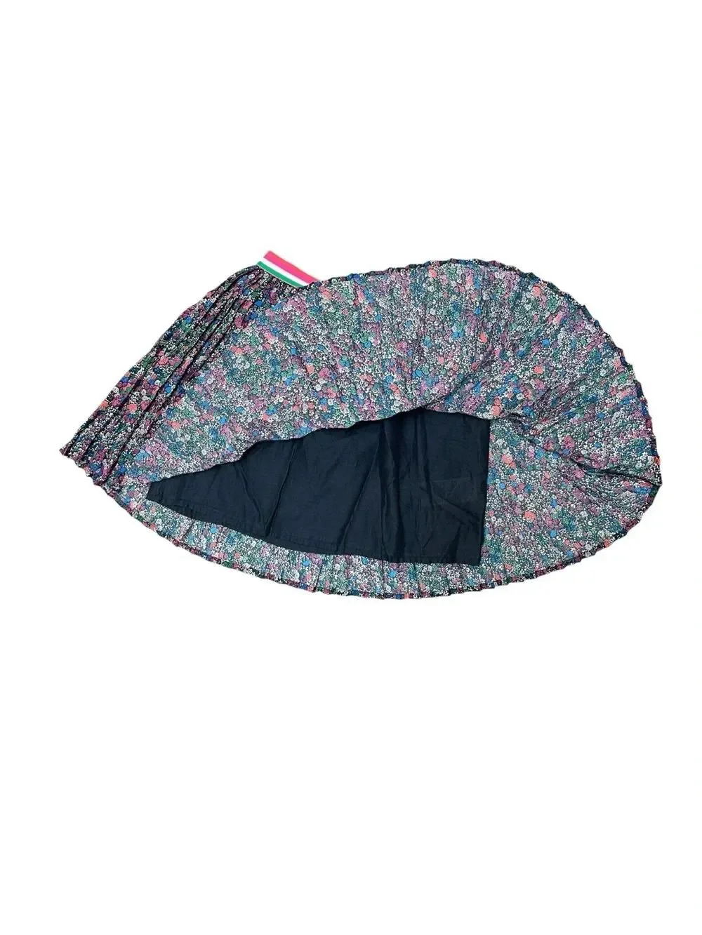 Gap Kids Floral Pleated Circle Skirt Girls M 8-9 Black Multicolor Flowers